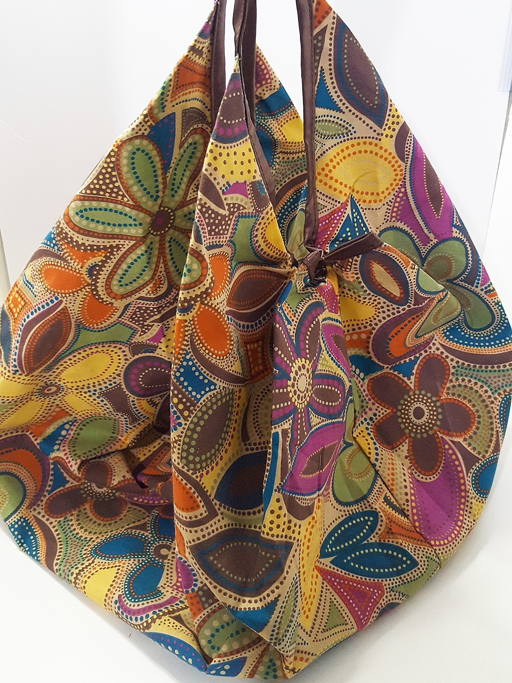 Multicolor Floral Canvas Hobo Boho Sloutchy Totebag